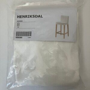 Ikea Henriksdal Bar Stool with Backrest Cover Grasbo White 203.366.24